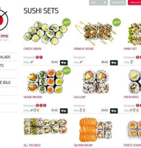 Ukázka menu ze SushiTime.cz